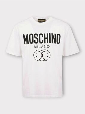 MOSCHINO Milano Couture Apple Graphic Logo T-Shirt White NWT Authentic”
